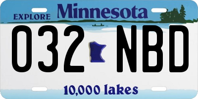 MN license plate 032NBD