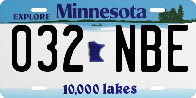 MN license plate 032NBE