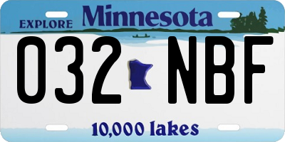 MN license plate 032NBF