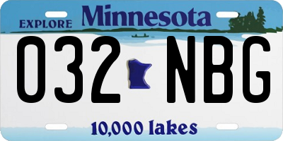 MN license plate 032NBG
