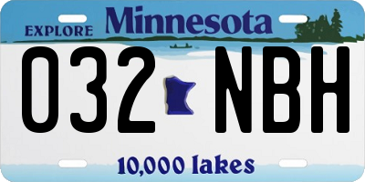 MN license plate 032NBH