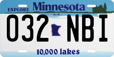 MN license plate 032NBI