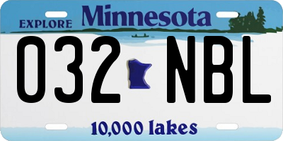 MN license plate 032NBL