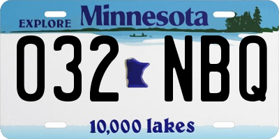 MN license plate 032NBQ