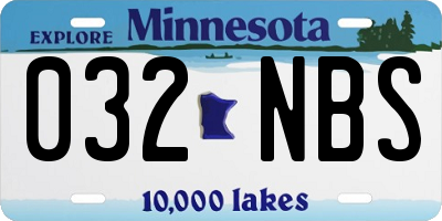 MN license plate 032NBS