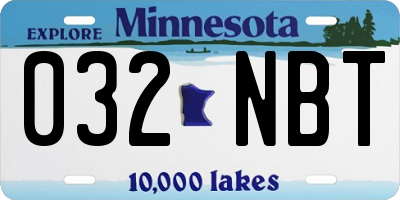 MN license plate 032NBT