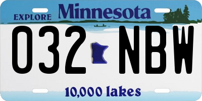 MN license plate 032NBW