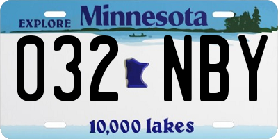MN license plate 032NBY