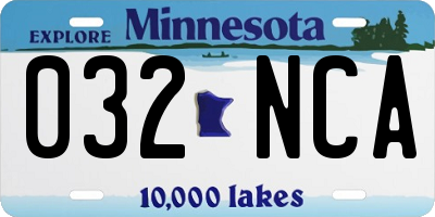 MN license plate 032NCA