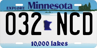MN license plate 032NCD