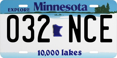 MN license plate 032NCE