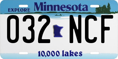MN license plate 032NCF