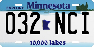 MN license plate 032NCI