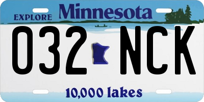 MN license plate 032NCK