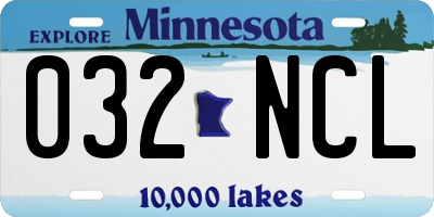 MN license plate 032NCL
