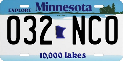MN license plate 032NCO