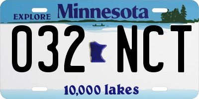 MN license plate 032NCT
