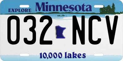 MN license plate 032NCV