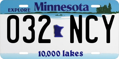 MN license plate 032NCY