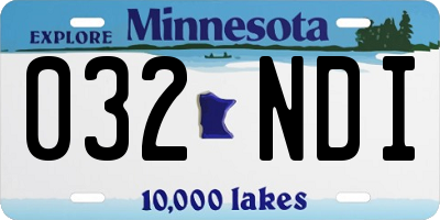 MN license plate 032NDI