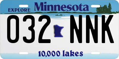 MN license plate 032NNK