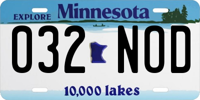 MN license plate 032NOD