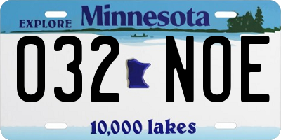 MN license plate 032NOE