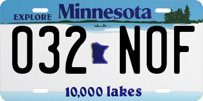 MN license plate 032NOF