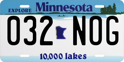 MN license plate 032NOG