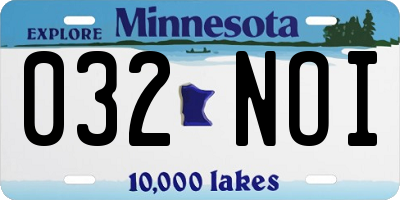 MN license plate 032NOI