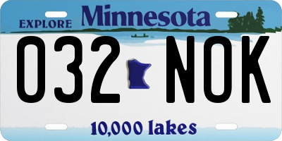 MN license plate 032NOK