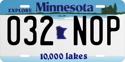 MN license plate 032NOP