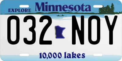 MN license plate 032NOY
