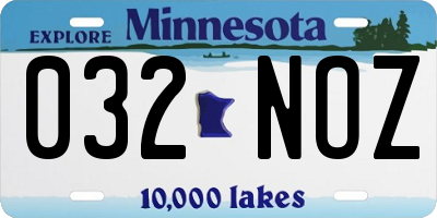 MN license plate 032NOZ