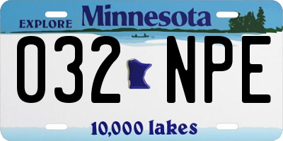 MN license plate 032NPE