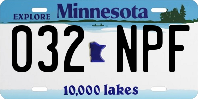 MN license plate 032NPF