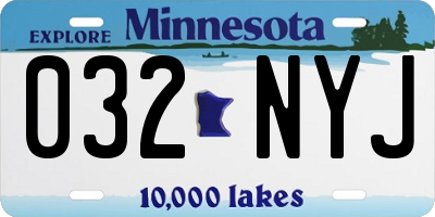 MN license plate 032NYJ