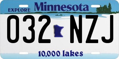 MN license plate 032NZJ