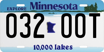 MN license plate 032OOT