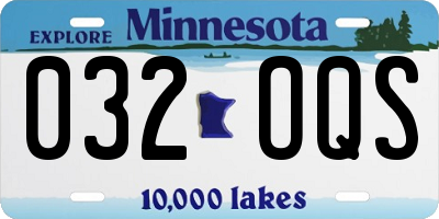 MN license plate 032OQS