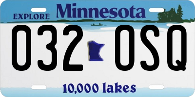 MN license plate 032OSQ