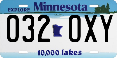 MN license plate 032OXY