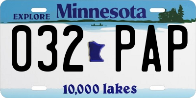 MN license plate 032PAP