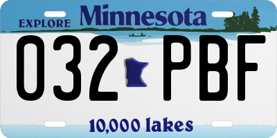 MN license plate 032PBF