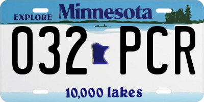MN license plate 032PCR