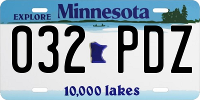 MN license plate 032PDZ
