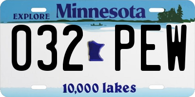 MN license plate 032PEW