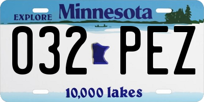 MN license plate 032PEZ