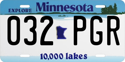 MN license plate 032PGR