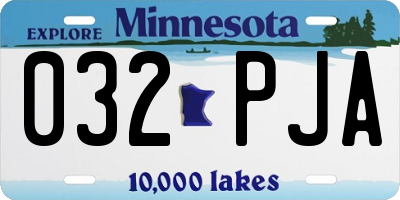 MN license plate 032PJA